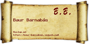 Baur Barnabás névjegykártya